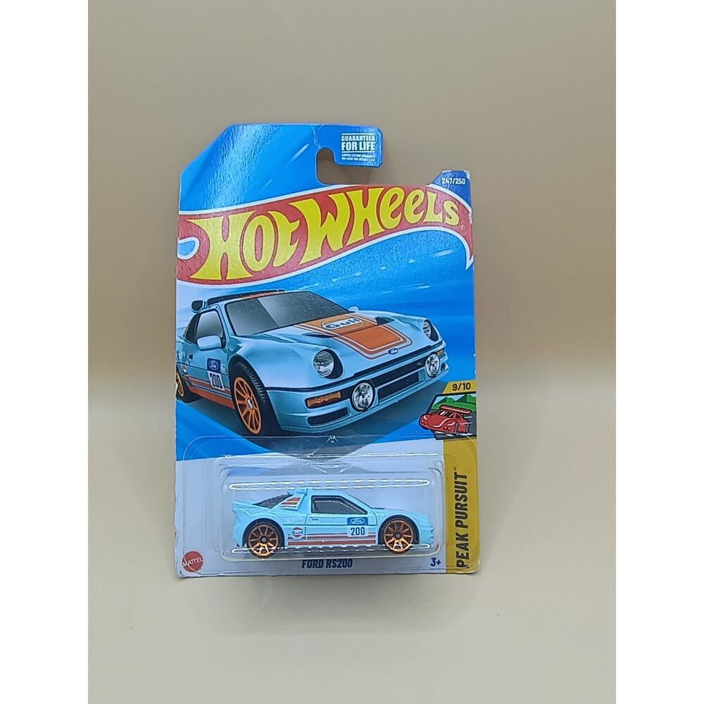 Hot Wheels 2025 Mainline Peak Pursuit Ford RS200 Gulf Blue #247